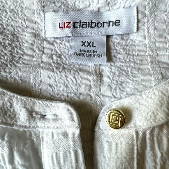 Liz Claiborne textured white henley popover – XXL‎ - Picture 3 of 4
